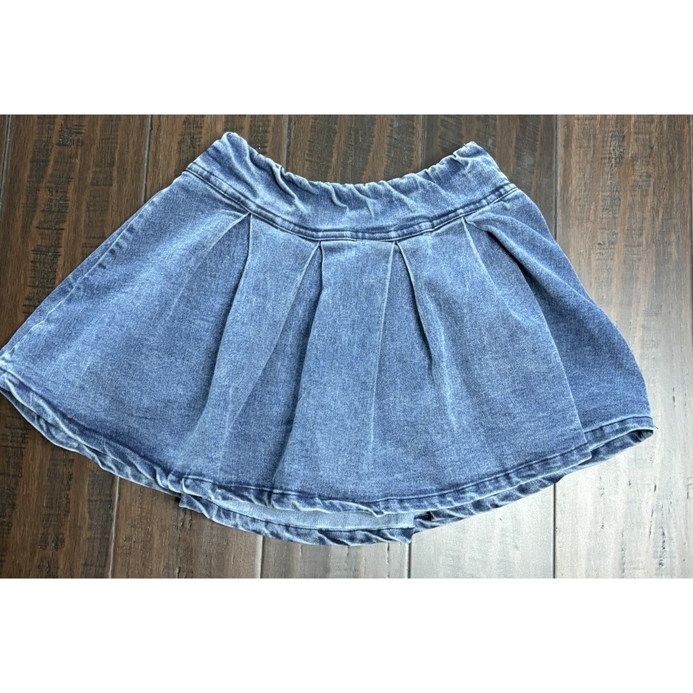 Free For All Girls Skort Size 10 12 Denim Blue Skirt Preppy Summer